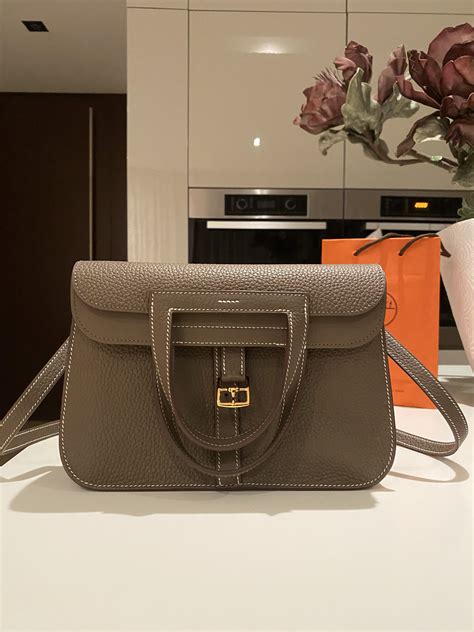 hermes halzan mini etoupe|hermes halzan.